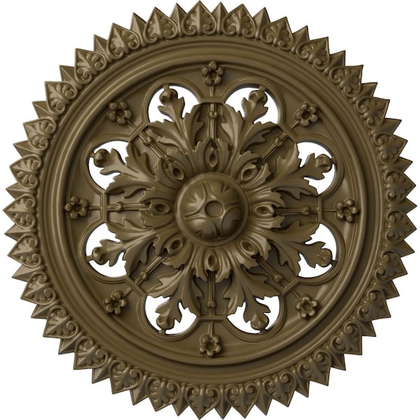Ekena Millwork York Ceiling Medallion (Fits Canopies up to 3 5/8"), 21 5/8"OD x 2 1/2"P, Mississippi Mud CM21YOMMF - main